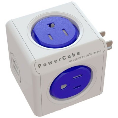 Allocacoc 4200/USOUPC PowerCube Original USB Electric Outlet Wall Adapter Power Strip with 4 outlets Dual USB Port and Resettable Fuse - Cobalt Blue Allocacoc 4200/USOUPC PowerCube Original USB Electric Outlet Wall Adapter Power Strip with 4 outlets Dual USB Port and Resettable Fuse - Cobalt Blue