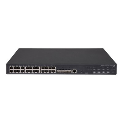 Hewlett Packard Enterprise JG936A ABA 5130 24G PoE 4SFP EI Switch L3 managed 24 x 10 100 1000 4 x 10 Gigabit Ethernet 1 Gigabit Ethernet SFP ra