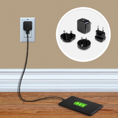 StarTech.com USB1PACVBK USB Wall Charger with Quick Charge 2.0 - Black - Travel Charger (International) 110V/220V - Qualcomm Certified StarTech.com USB1PACVBK USB Wall Charger with Quick Charge 2.0 - Black - Travel Charger (International) 110V/220V - Qualcomm Certified