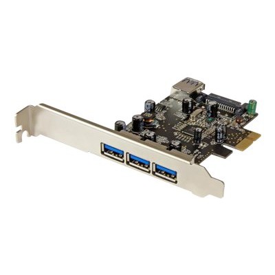 StarTech.com PEXUSB3S42 4 Port PCI Express USB 3.0 Card 3 External 1 Internal Native Windows 8 7 Support Standard Low Profile