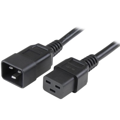 StarTech.com PXTC19C20143 3 ft Heavy Duty 14 AWG Computer Power Cord C19 to C20 14 AWG Power Cable C19 to C20 Extension Cord
