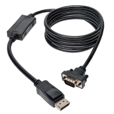 Tripplite P581-010-vga Displayport To Vga Cable Latches To Hd-15 Adapter - Displayport Cable - Displayport (m) - Hd-15 (m) - 10 Ft - Latched - Black