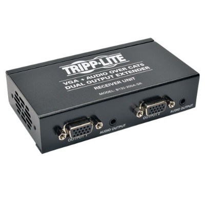 TrippLite B132-200A-SR Dual VGA & Audio over Cat5 Extender Receiver EDID USB 300ft TrippLite B132-200A-SR Dual VGA & Audio over Cat5 Extender Receiver EDID USB 300ft