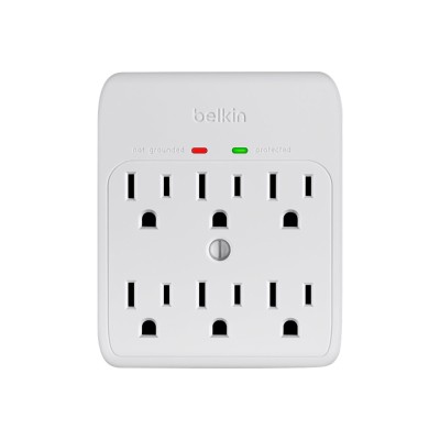 Belkin BSQ600BGW Wall Mount Surge Protector Surge protector output connectors 6 white
