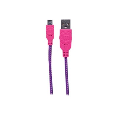 Manhattan 394031 USB cable Micro USB Type B M to USB M USB 2.0 6 ft molded purple pink