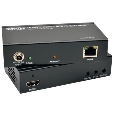 TrippLite BHDBT-K-SI-ER HDBaseT HDMI Over Cat5e/6/6a Extender Kit with Serial and IR Control 1080p Up to 500-ft. (150M) TrippLite BHDBT-K-SI-ER HDBaseT HDMI Over Cat5e/6/6a Extender Kit with Serial and IR Control 1080p Up to 500-ft. (150M)
