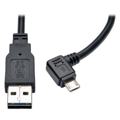 TrippLite UR05C-003-RARB Dedicated Reversible USB Charging Cable (Left / Right Angle Reversible A to Right Angle 5-Pin Micro B) Black 3-ft. TrippLite UR05C-003-RARB Dedicated Reversible USB Charging Cable (Left / Right Angle Reversible A to Right Angle 5-Pin Micro B) Black 3-ft.