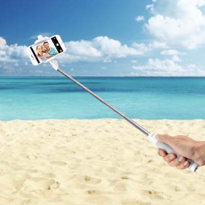 MacAlly Peripherals SSTICK Compact & Foldable Selfie Stick with Built-in Bluetooth Shutter for Smartphones - White