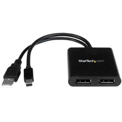 StarTech.com MSTMDP122DP MST Hub Mini DisplayPort to 2x DisplayPort Multi Stream Transport Hub mDP 1.2 to DP