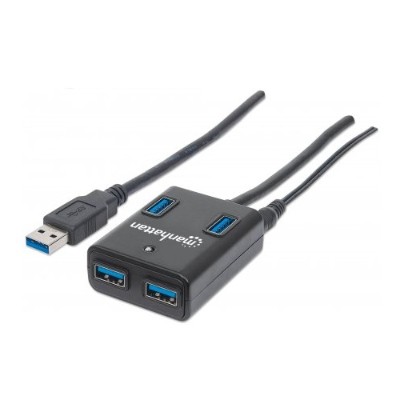 Manhattan 162302 SuperSpeed USB 3.0 Hub 4 Ports AC Bus Power