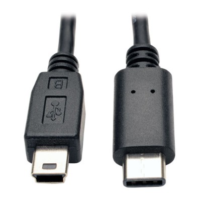 TrippLite U040-006-MINI USB 2.0 Hi-Speed Cable USB 5-Pin Mini-B Male to USB Type-C (USB-C) Male 6-ft. TrippLite U040-006-MINI USB 2.0 Hi-Speed Cable USB 5-Pin Mini-B Male to USB Type-C (USB-C) Male 6-ft.