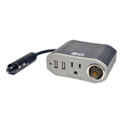 TrippLite PV100USB 100W PowerVerter Ultra-Compact Car Inverter with Outlet 12V CLA Receptacle and 2 USB Charging Ports TrippLite PV100USB 100W PowerVerter Ultra-Compact Car Inverter with Outlet 12V CLA Receptacle and 2 USB Charging Ports