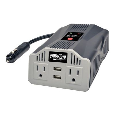 TrippLite PV400USB Ultra-Compact Car Inverter 400W 12V DC to 120V AC 2 UBS Charging Ports 2 Outlets - DC to AC power inverter + battery charger - 12 V - 400 Wat TrippLite PV400USB Ultra-Compact Car Inverter 400W 12V DC to 120V AC 2 UBS Charging Ports 2 Outlets - DC to AC power inverter + battery charger - 12 V - 400 Wat
