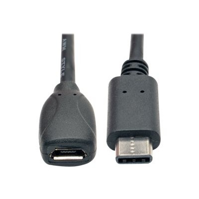 TrippLite U040-06N-MIC-F USB 2.0 Hi-Speed Adapter Cable USB Type-C (USB-C) Male to USB Micro-B Female) 6-in. TrippLite U040-06N-MIC-F USB 2.0 Hi-Speed Adapter Cable USB Type-C (USB-C) Male to USB Micro-B Female) 6-in.