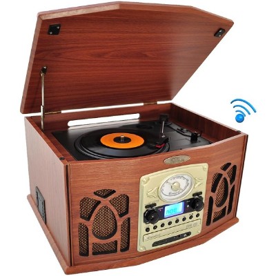 Pyle PTCDS7UBTBW Bluetooth Retro Vintage Classic Style Turntable Vinyl Record Player with Vinyl-to-MP3 Recording - Brown Pyle PTCDS7UBTBW Bluetooth Retro Vintage Classic Style Turntable Vinyl Record Player with Vinyl-to-MP3 Recording - Brown
