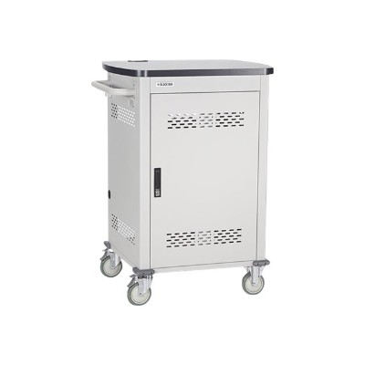 Black Box UCCSM27H 14C Single Frame with Medium Slots and Hinged Door Cart for 27 tablets 16 gauge steel gray