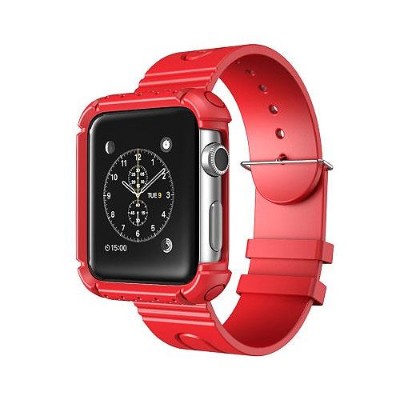 i-Blason APPLEWATCH-42-RG-RD 42mm Rugged Protective Case with Wristband for Apple Watch - Red i-Blason APPLEWATCH-42-RG-RD 42mm Rugged Protective Case with Wristband for Apple Watch - Red