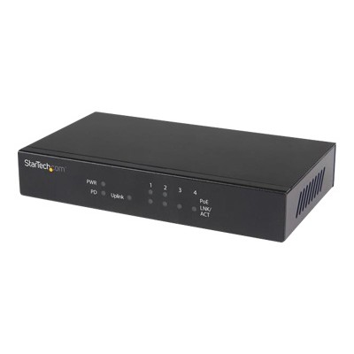 StarTech.com IES51GPOEPD 5 Port Gigabit Ethernet Switch PoE Powered with 2x PSE PoE Ports Power over Ethernet Network Switch PoE PD