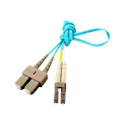 Axiom Memory LCSCB4PAS7 AX BENDnFLEX Silver Network cable SC multi mode M to LC multi mode M 23 ft fiber optic 50 125 micron OM4 plenum