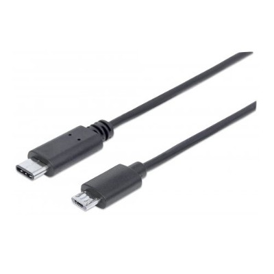 Manhattan 353311 Hi Speed USB C Cable C Male Micro B Male 1m 3ft Black