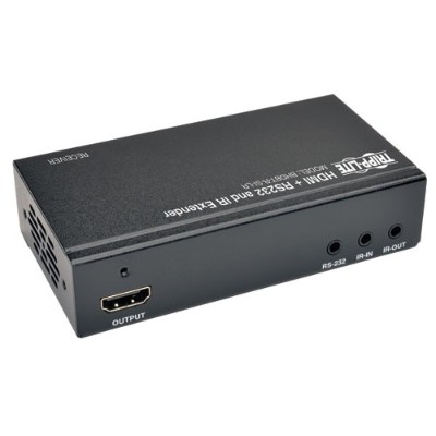 TrippLite BHDBT R SI LR HDBaseT HDMI Over Cat5e Cat6 Cat6a Extender Receiver Serial and IR Control 4K x 2K 100m 328ft Video audio infrared serial extender
