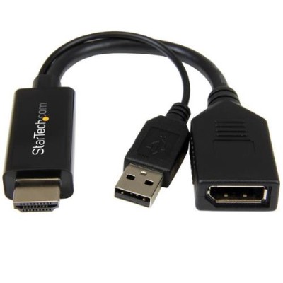 StarTech.com HD2DP HDMI to DisplayPort Converter HDMI to DP Adapter with USB Power 4K