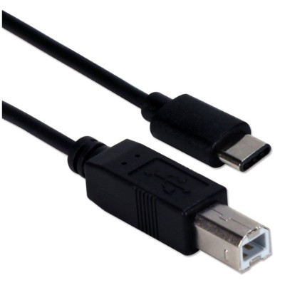 QVS CC2235 1M USB cable USB Type B M to USB Type C M USB 2.0 3.3 ft black
