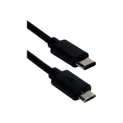 QVS CC2232 1M USB cable Micro USB Type B M to USB Type C M USB 2.0 3.3 ft black