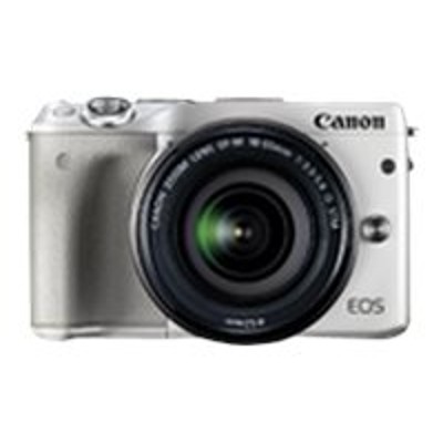 Canon 9772B011 EOS M3 Digital camera mirrorless 24.2 MP APS C 1080p 3x optical zoom EF M 18 55mm IS STM lens Wi Fi NFC white