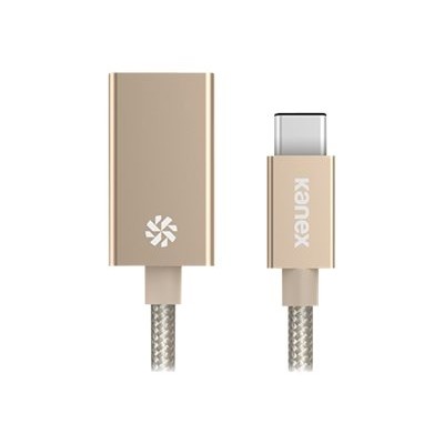 KANEX KU3CAPV1-GD USB adapter - USB Type C (M) to USB Type A (F) - 8 in - reversible C connector - gold KANEX KU3CAPV1-GD USB adapter - USB Type C (M) to USB Type A (F) - 8 in - reversible C connector - gold