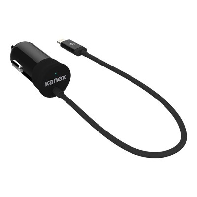 KANEX K161-24AHW8P-BK4F Power adapter - car - 12 Watt - 2.4 A (Lightning) - black KANEX K161-24AHW8P-BK4F Power adapter - car - 12 Watt - 2.4 A (Lightning) - black