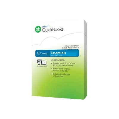 Intuit 426503 QuickBooks Online Essentials 2016 Box pack 1 year 3 users Win Mac Android iOS