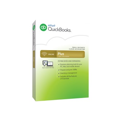 Intuit 426504 QuickBooks Online Plus Box pack 1 year 1 user Win Mac Android iOS Chrome OS
