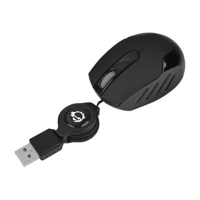 SIIG JK US0H12 S1 Ultra Mini Retractable Cable Mouse optical 3 buttons wired USB black