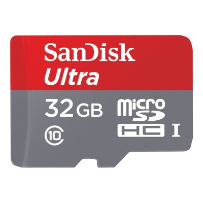 Sandisk SDSQUNC 032G AN6MA Ultra Flash memory card microSDHC to SD adapter included 32 GB Class 10 microSDHC UHS I