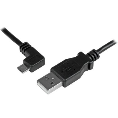 StarTech.com USBAUB2MLA 2m 6ft Micro USB Charge and Sync Cable Left Angle Micro USB M M USB to Micro USB Charging Cable 24 AWG