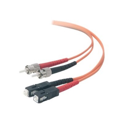 Belkin A2F20207 01M Patch cable ST PC multi mode M to SC PC multi mode M 3.3 ft fiber optic 62.5 125 micron OM1 orange B2B