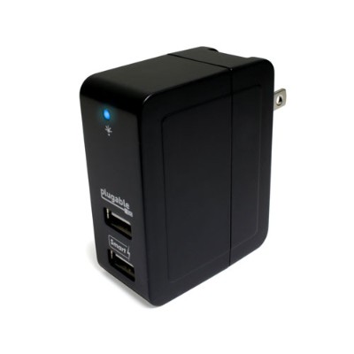 Plugable USB-C2W USB 2-Port Smart Travel Charger - Folds Up Small - Charge up to 2 devices at up to 2.4A per port - Up to 20 watts 4A to share across both port Plugable USB-C2W USB 2-Port Smart Travel Charger - Folds Up Small - Charge up to 2 devices at up to 2.4A per port - Up to 20 watts 4A to share across both port