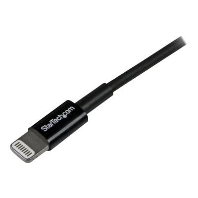 StarTech.com USBLT1MBS 1m 3ft Black Apple 8 pin Slim Lightning to USB Cable iPhone iPod iPad Thin Apple Lightning to USB Charger Cable