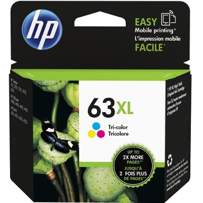 HP Inc. F6U63AN 140 63XL High Yield dye based tricolor original ink cartridge for Deskjet 11XX 21XX 36XX Envy 45XX Officejet 38XX 46XX