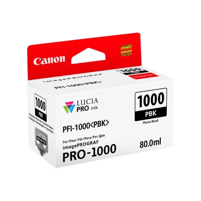 Canon 0546C002 PFI-1000 PBK - 80 ml - photo black - original - ink tank - for imagePROGRAF PRO-1000 Canon 0546C002 PFI-1000 PBK - 80 ml - photo black - original - ink tank - for imagePROGRAF PRO-1000