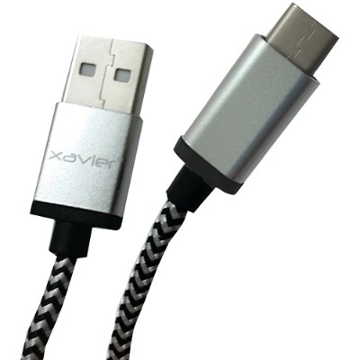 Professional Cable USBCA SL 06 USB C Male to USB A Male Braided Cable 6ft Silver