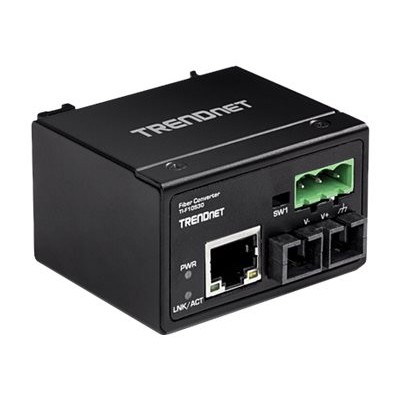 TRENDnet TI F10S30 TI F10S30 Fiber media converter Fast Ethernet 10Base T 100Base FX 100Base TX RJ 45 SC single mode up to 18.6 miles 1310 nm