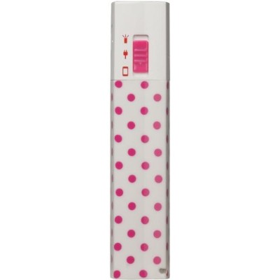 Jensen Electronics Pb22flspd Zipstick Charger / Powerbank W/ Led Flashlight - Polka Dot