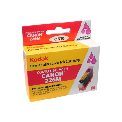 eReplacements CLI 226M KD Kodak High Yield magenta remanufactured ink cartridge equivalent to Canon CLI 226 for Canon PIXMA iP4920 iX6520 MG5120