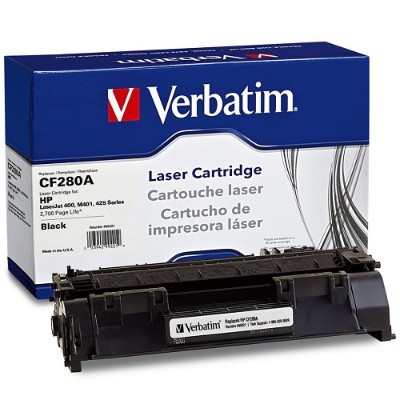 Verbatim 99221 Black remanufactured toner cartridge equivalent to HP CF280A for HP LaserJet Pro 400 M401 MFP M425