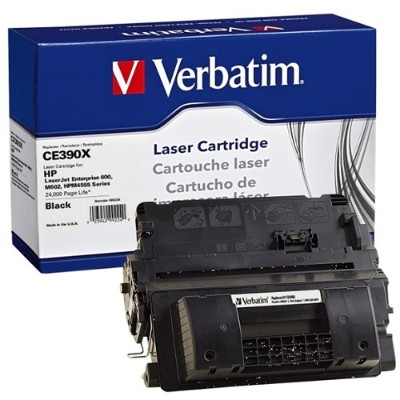 Verbatim 99224 Black Remanufactured Toner Cartridge Replacement for HP CE390X for use with HP LaserJet Enterprise 600 M602 600 M603 M4555 Verbatim 99224 Black Remanufactured Toner Cartridge Replacement for HP CE390X for use with HP LaserJet Enterprise 600 M602 600 M603 M4555