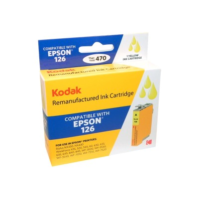 eReplacements T126420 KD Kodak High Yield yellow remanufactured ink cartridge equivalent to Epson 126 for Epson Stylus NX330 NX430 WorkForce 435