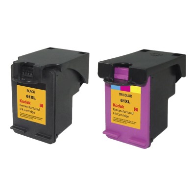 eReplacements CZ138FN-KD Kodak 2-Pack High Yield Black triColor Remanufactured Ink Cartridge Replacement for HP 61XL for use with HP DeskJet 10XX 15XX 2050A eReplacements CZ138FN-KD Kodak 2-Pack High Yield Black triColor Remanufactured Ink Cartridge Replacement for HP 61XL for use with HP DeskJet 10XX 15XX 2050A