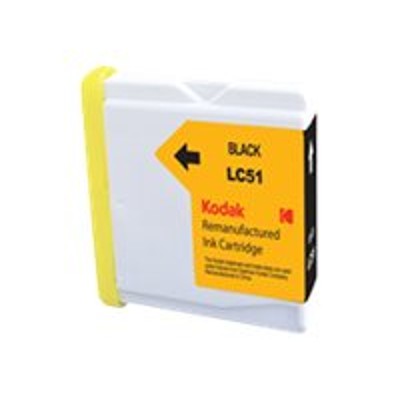 eReplacements LC51BK KD Kodak LC51BK KD High Yield black remanufactured ink cartridge equivalent to Brother LC51BK for Brother DCP 130 330 350 5
